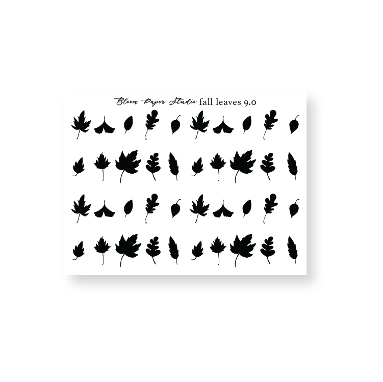 Foiled Fall/ Autumn Leaves Stickers 9.0