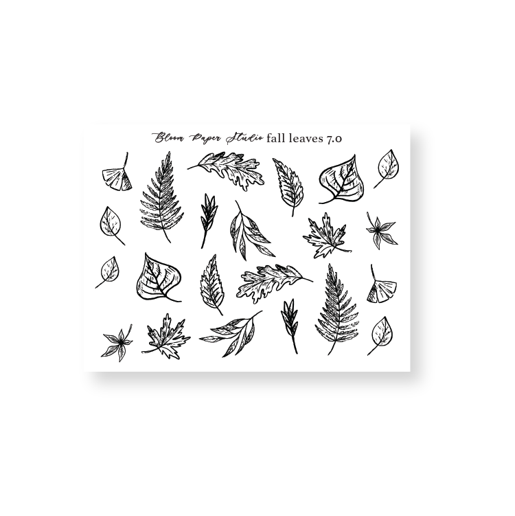 Foiled Fall/ Autumn Leaves Stickers 7.0