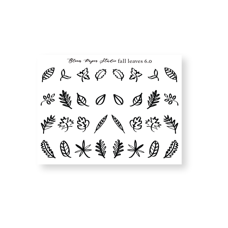 Foiled Fall/ Autumn Leaves Stickers 6.0