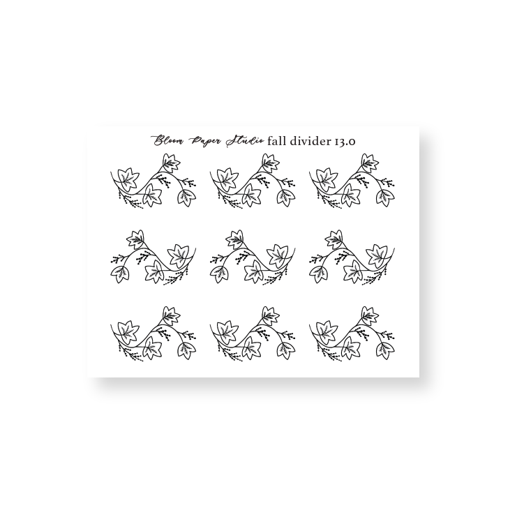 Foiled Fall/ Autumn Divider Stickers 13.0