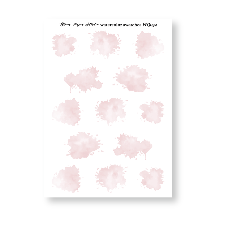 WQ032 Watercolor Swatches Journaling Stickers