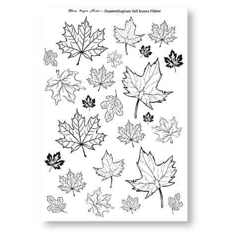FH001 Foiled Fall Leaves Planner Stickers (Daniwithaplani Collab)