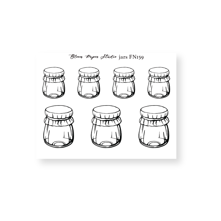 FN159 Foiled Mason Jars Planner Stickers