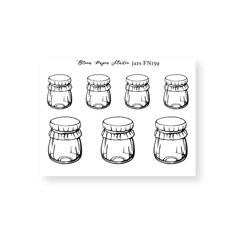 FN159 Foiled Mason Jars Planner Stickers
