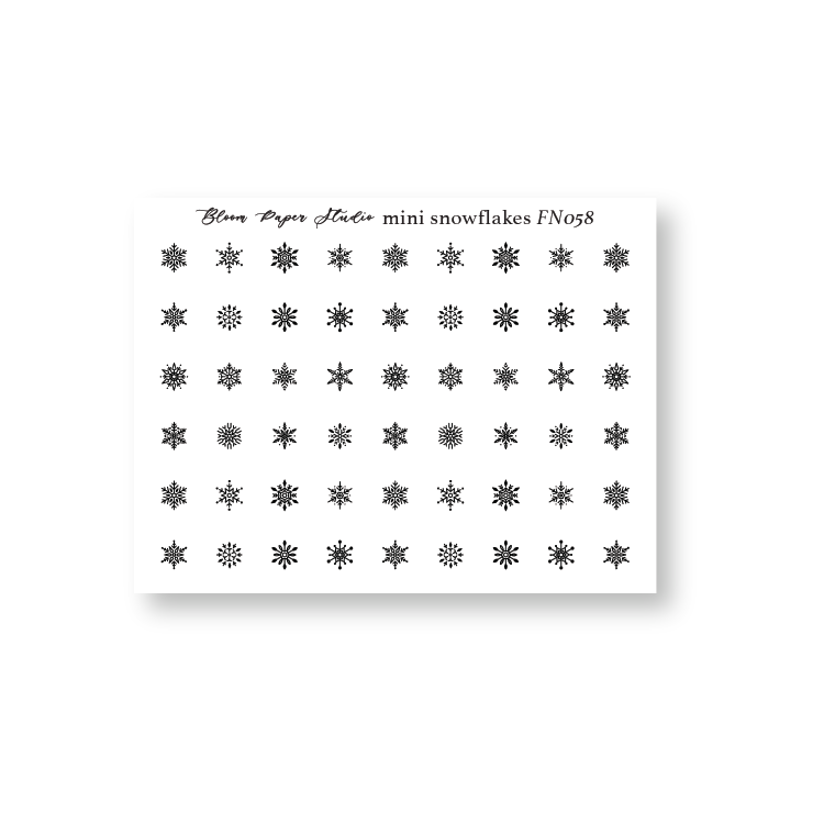 FN058 Foiled Mini Snowflakes Planner Stickers