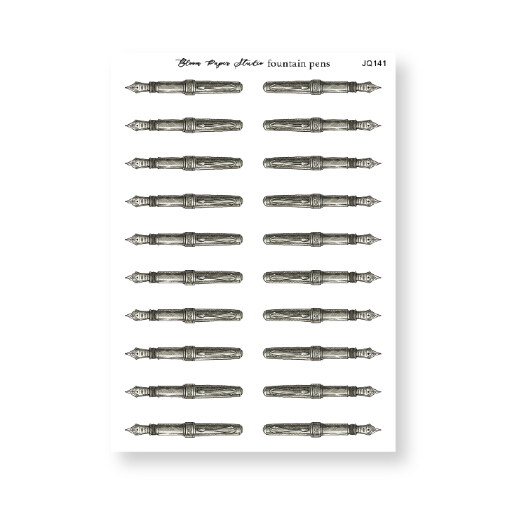 Watercolor Fountain Pens Journaling Planner Stickers