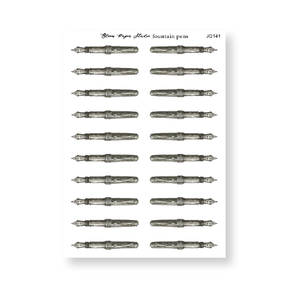Watercolor Fountain Pens Journaling Planner Stickers