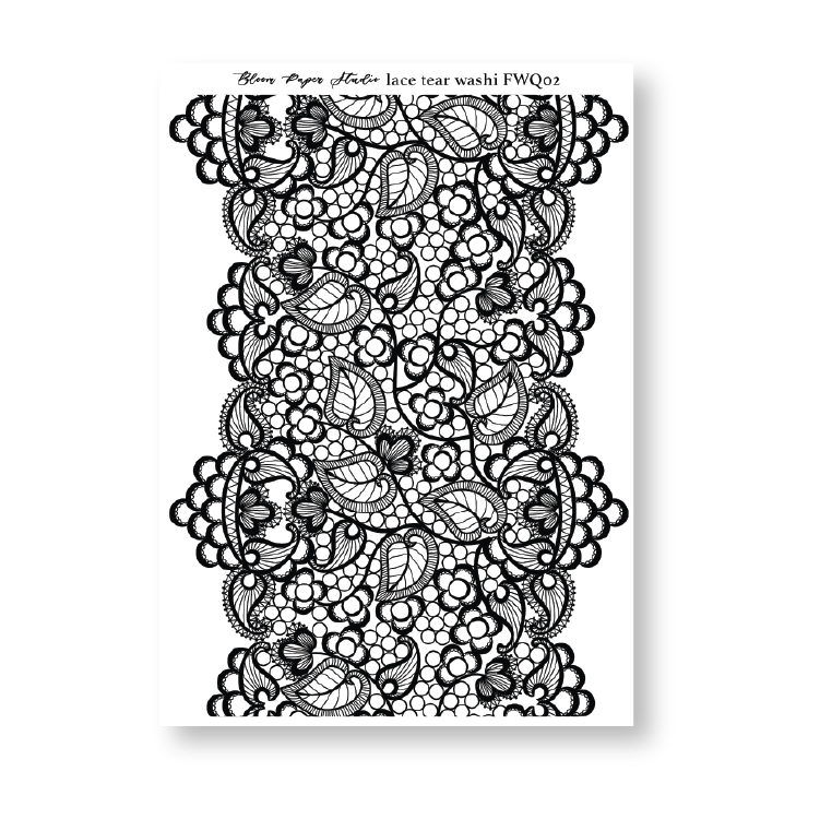 FWQ02 Foiled Lace Washi Paper Stickers
