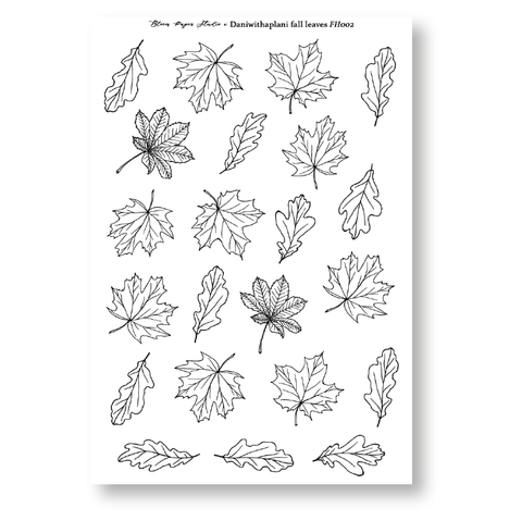 FH002 Foiled Fall Leaves Planner Stickers (Daniwithaplani Collab)