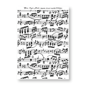 FWQ22 Foiled Sheet Music Washi Paper Stickers