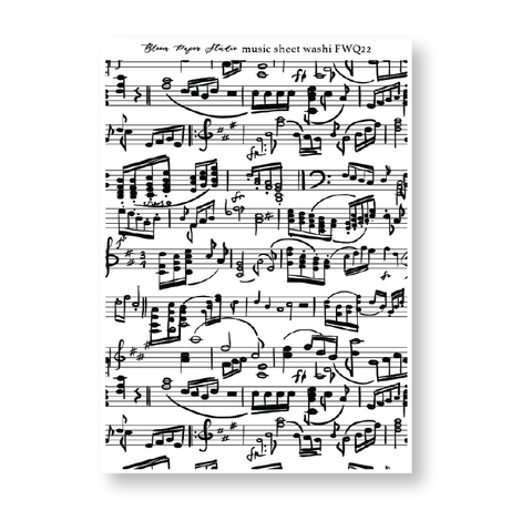 FWQ22 Foiled Sheet Music Washi Paper Stickers