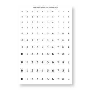 JH42 Foiled Serif Numbers Stickers