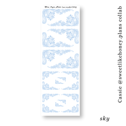 CW57 Lace Journaling Planner Stickers (Sky)