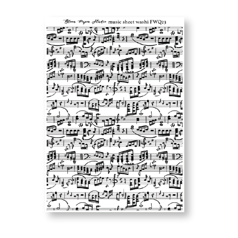 FWQ23 Foiled Sheet Music Washi Paper Stickers
