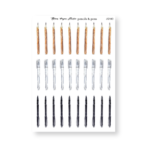 Watercolor Calligraphy Pencils & Pens Journaling Planner Stickers