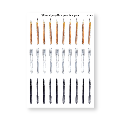 Watercolor Calligraphy Pencils & Pens Journaling Planner Stickers