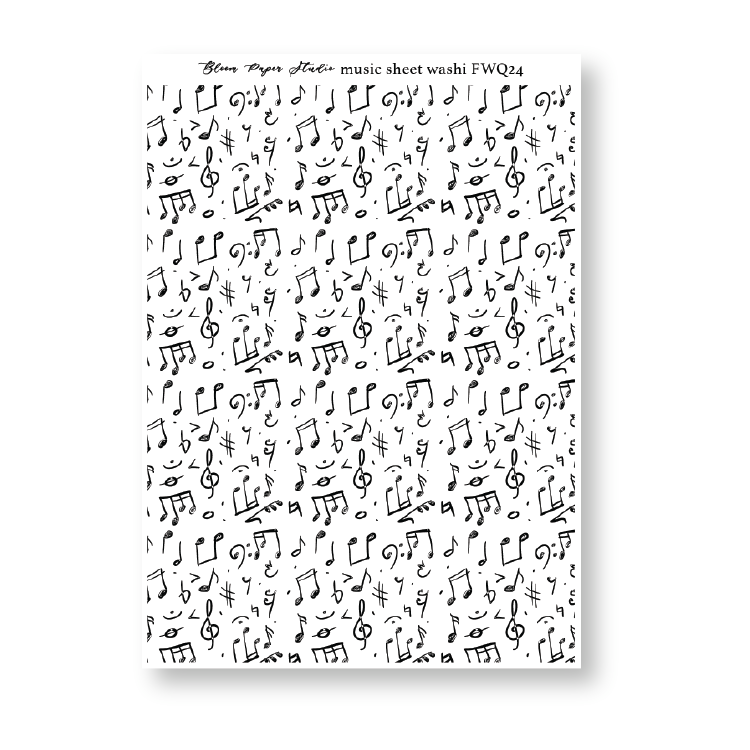 FWQ24 Foiled Sheet Music Washi Paper Stickers