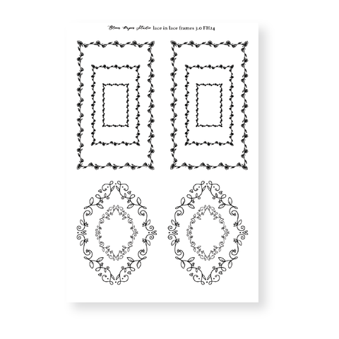 FH24 Foiled Lace in Lace Frames Planner Journal Stickers 3.0