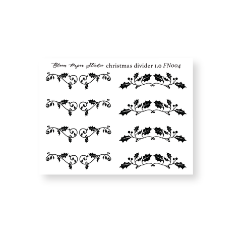 FN004 Foiled Christmas Divider 1.0 Planner Stickers