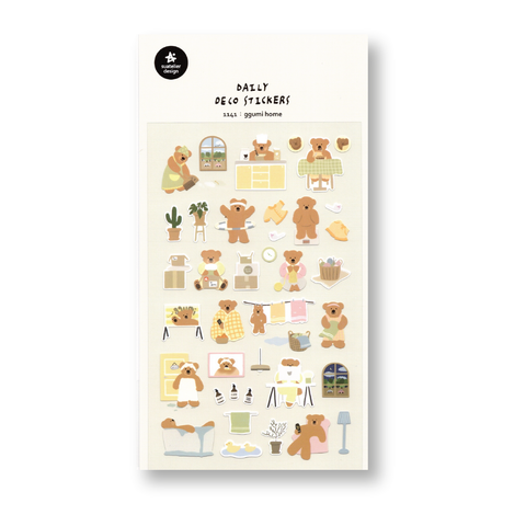 Suatelier Deco Planner Stickers (A Day in the Life of a Bear)