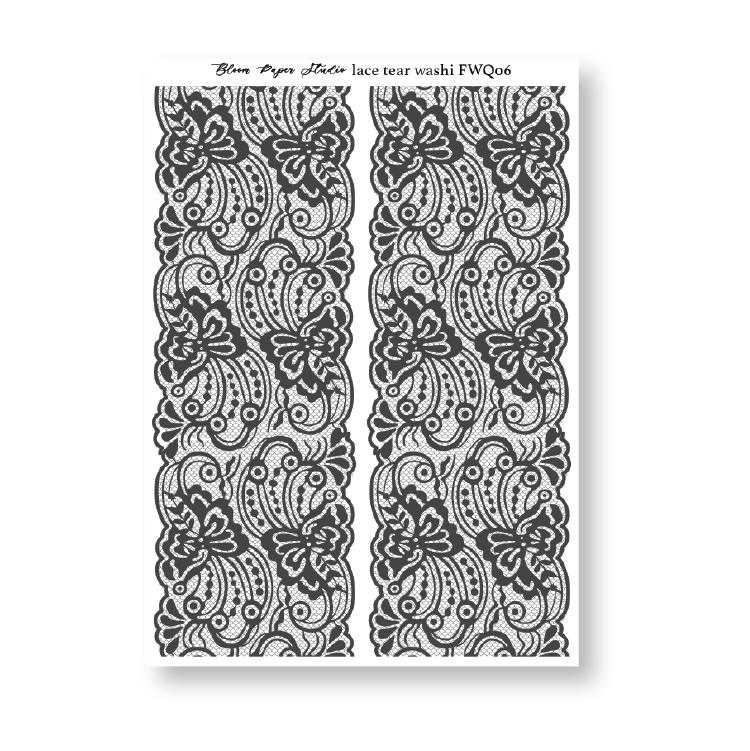 FWQ06 Foiled Lace Washi Paper Stickers