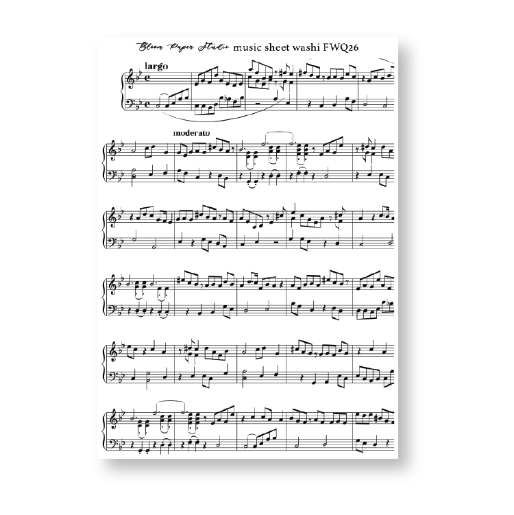 FWQ26 Foiled Sheet Music Washi Paper Stickers