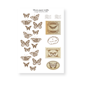 J006 Vintage Butterflies Journaling Stickers