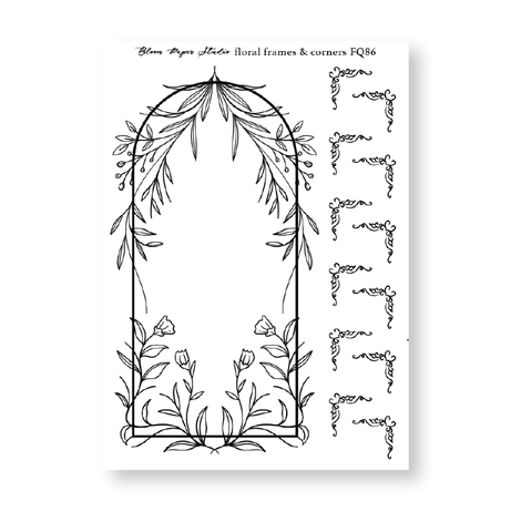 FQ86 Floral Frame & Corners Foiled Planner Stickers