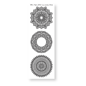 FW06 Foiled Lace Doilies Planner Stickers