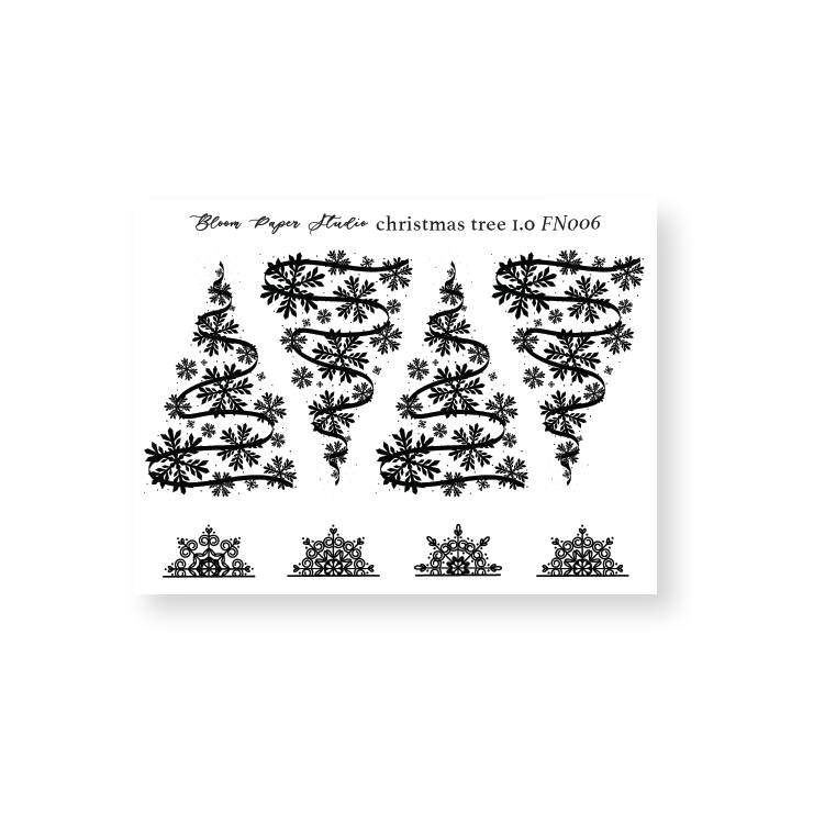 FN006 Foiled Christmas Trees 1.0 Planner Stickers