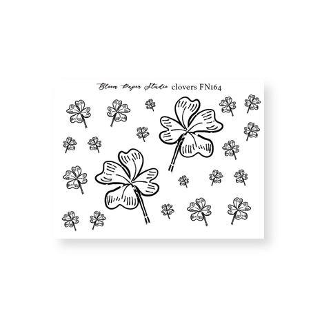 FN164 Foiled Clover Leaves Planner Stickers
