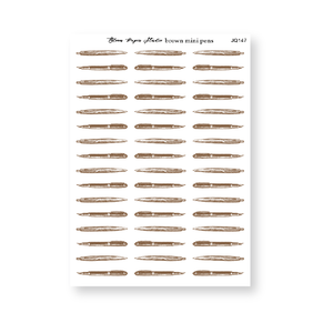 Brown Mini Pens Journaling Planner Stickers