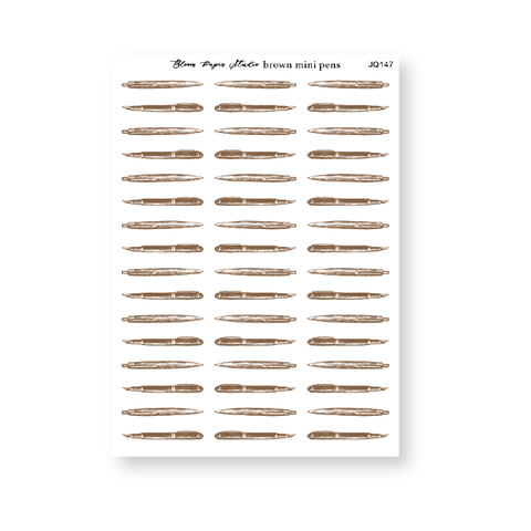 Brown Mini Pens Journaling Planner Stickers