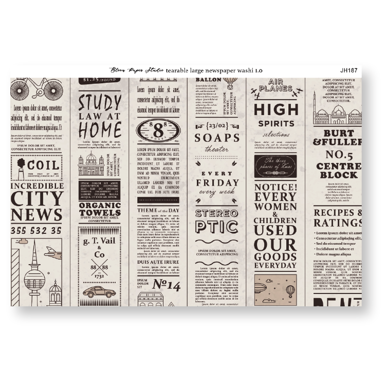 Tearable Large Newspaper Washi Paper 1.0