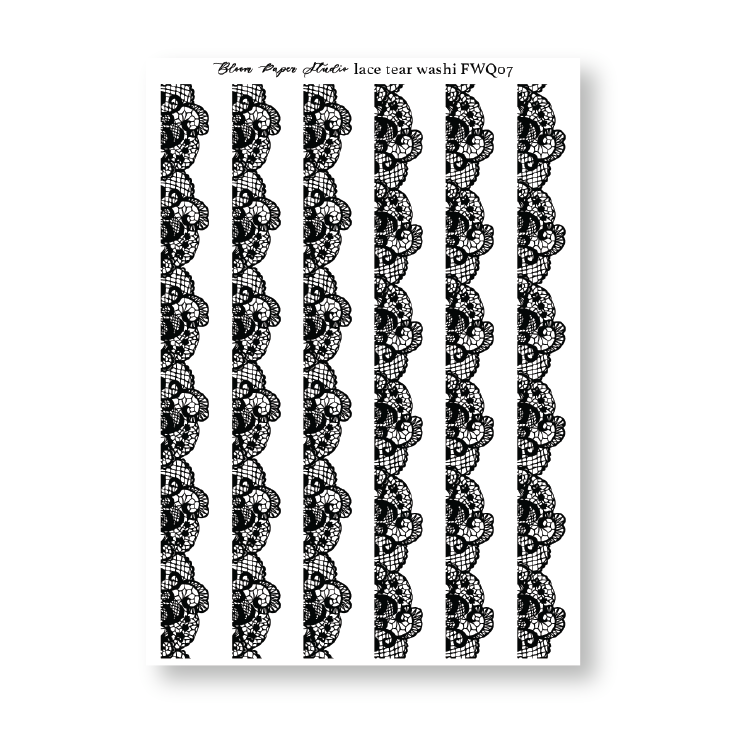 FWQ07 Foiled Lace Washi Paper Stickers