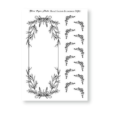 FQ87 Floral Frame & Corners Foiled Planner Stickers