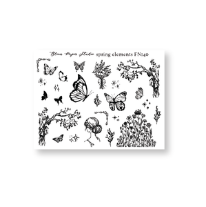FN140 Foiled Spring Elements Planner Stickers