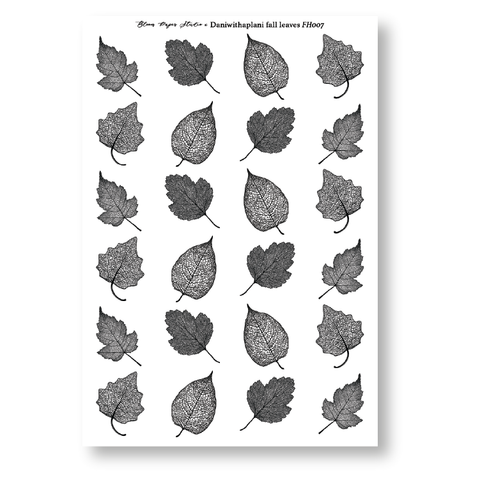 FH007 Foiled Fall Leaves Planner Stickers (Daniwithaplani Collab)