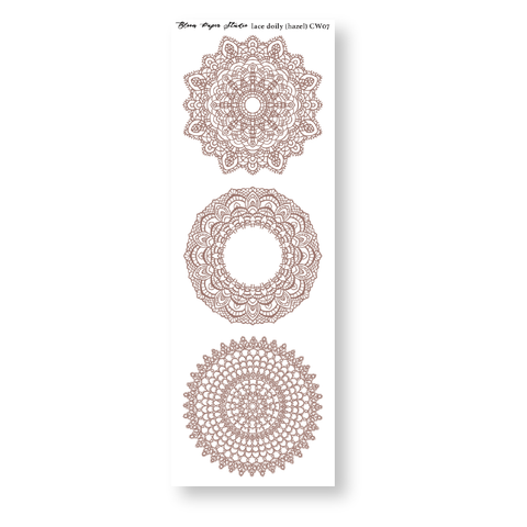 CW07 Lace Doily Journaling Planner Stickers (Hazel)