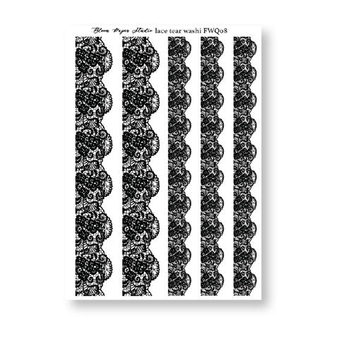 FWQ08 Foiled Lace Washi Paper Stickers