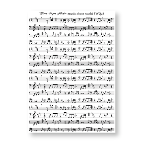 FWQ28 Foiled Sheet Music Washi Paper Stickers
