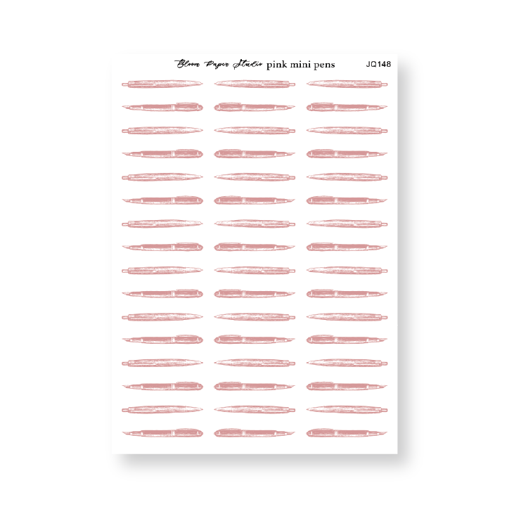 Pink Mini Pens Journaling Planner Stickers