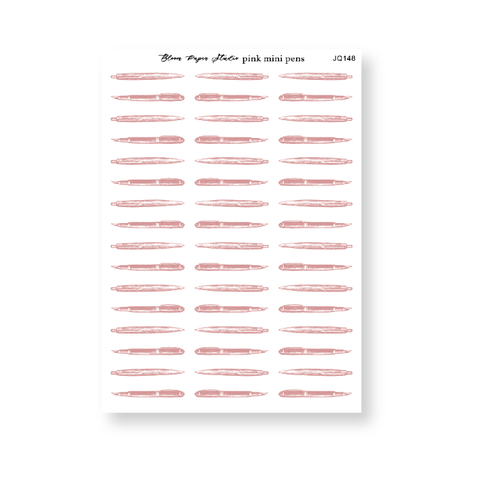 Pink Mini Pens Journaling Planner Stickers
