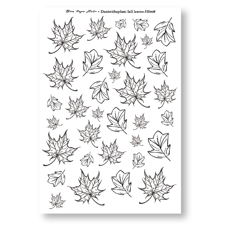 FH008 Foiled Fall Leaves Planner Stickers (Daniwithaplani Collab)