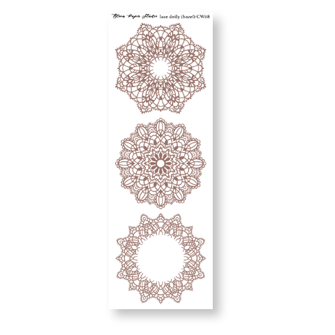 CW08 Lace Doily Journaling Planner Stickers (Hazel)