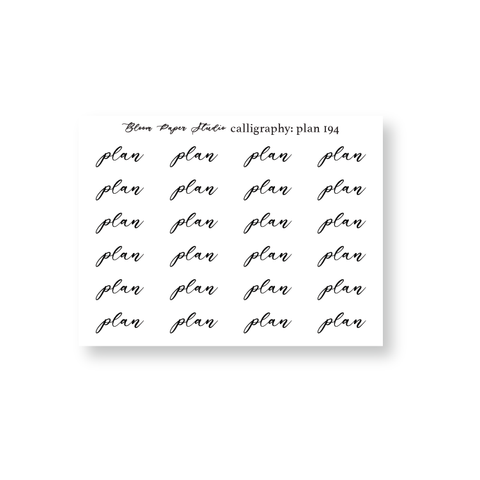 FN194 Foiled Script Calligraphy: Plan Planner Stickers