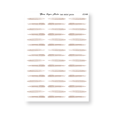 Tan Mini Pens Journaling Planner Stickers
