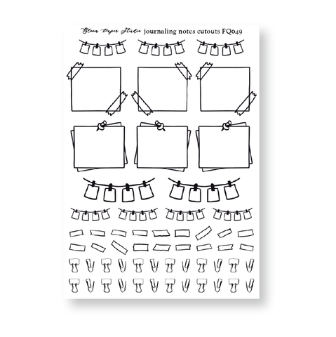 FQ049 Journaling Notes Cutouts Foiled Planner Stickers