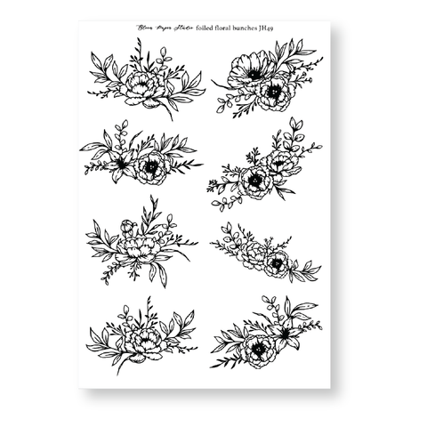 JH49 Foiled Floral Bunches Planner Stickers