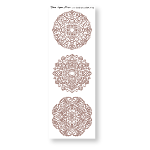 CW09 Lace Doily Journaling Planner Stickers (Hazel)
